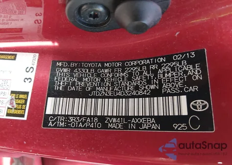 2013 Toyota Prius V Three z USA, uszkodzony, nr VIN JTDZN3EU4D3240842